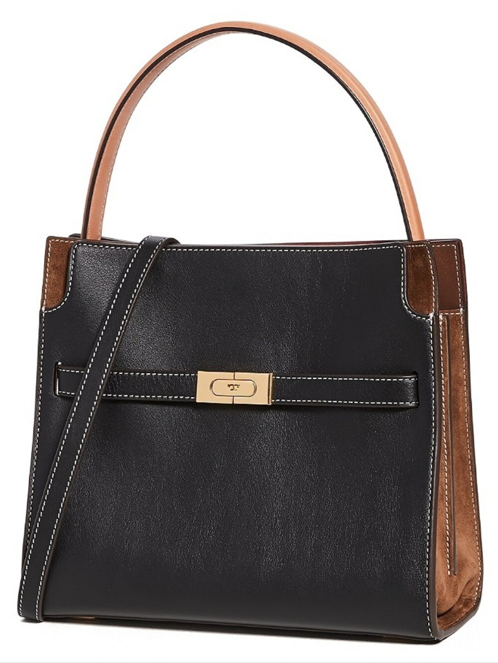 LIKE NEW TORY BURCH LEE RADZIWILL SMALL DOUBLE BAG - BLACK